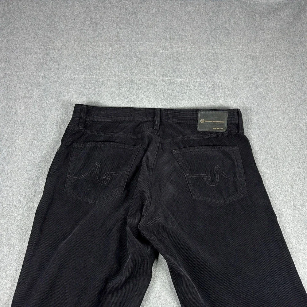 AG Adriano Goldschmied The‎ Protege Pants Straight Leg Corduroy Black 38x30